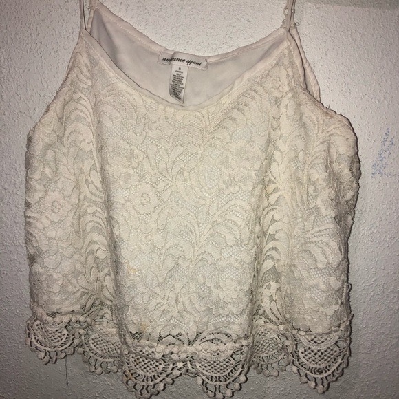 White lace crop top